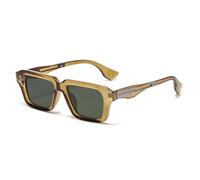 KTUCN Retro Sunglasses Women Gradient Shades UV400 Fashion Clear Lens Men Trending Rivets Frame,C5 Olive Green,144mm