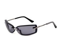 KTUCN Rimless Rectangle SunglassesGoggle Y2K UV400 Female,C1,A