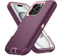 KTUCN Shockproof Defender Phone Case for Iphone 16 11 12 13 14 15 17 Pro Max XSMAX 7 8 16E Hard Back Cover with Clip,Rose Red,