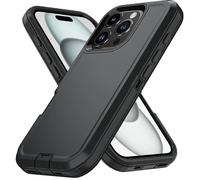 KTUCN Shockproof Defender Phone Case for Iphone 16 11 12 13 14 15 17 Pro Max XSMAX 7 8 16E Hard Back Cover with Clip,Black,For