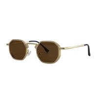 KTUCN Small Frame Steampunk Sunglasses Men 2025 Vintage Punk Eyewear Classic Polygon Metal Sun Glasses Male UV400,C3GunGrayBlue,HFA,001