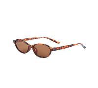 KTUCN Small Oval Women's Sunglasses Fashion Leopard Brown Glasses Female Retro Colorful Shade Eyeglass,leopard print,BH01