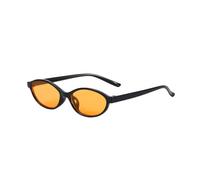 KTUCN Small Oval Women's Sunglasses Fashion Leopard Brown Glasses Female Retro Colorful Shade Eyeglass,Black and orange,BH01