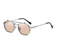 KTUCN Steampunk Flip Up Sunglasses Double Layer Vintage Goggles UV400 Protection Unisex Driving Glasses for Street Fashion,Pink,BH01