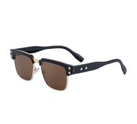 KTUCN Steampunk Polarized Square Sunglasses Men 2025 Punk Metal Outdoor UV400 Sun Glasses Classic Driving Shades,C5BlackBrown,HFA,001