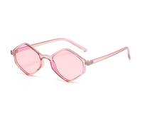KTUCN Sunglasses Women Irregular Vintage Small Frame Sun Glasses Anti Uv400 Slim Frame Eyepiece Color Shades,Pink,14.5cm