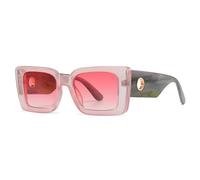 KTUCN Sunglasses Women Large Size Retro Shades Popular Outdoors Rectangle Glasses Frame Uv400,C3PinkRed,BH01