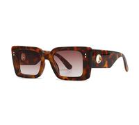 KTUCN Sunglasses Women Large Size Retro Shades Popular Outdoors Rectangle Glasses Frame Uv400,C5LeopardTea,BH01