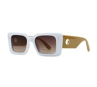 KTUCN Sunglasses Women Large Size Retro Shades Popular Outdoors Rectangle Glasses Frame Uv400,C7WhiteTea,BH01