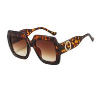 KTUCN Vintage Fashion Big Frame Sunglasses Women Men Oversized Sun Glasses For Female Travel Eyewear,Leopard,BH01