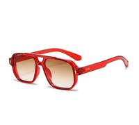 KTUCN Vintage Men Sunglasses Fashion Clear Ocean Lens Eyewear Women Trending Rivets Sun Glasses UV400,h,Red tea gradient