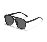 KTUCN Vintage Men Women Big Sunglasses Men Square Shades Unisex Sun Glasses Black Lense Male Female Sunglasses UV400,Black,HFA,001