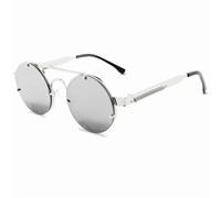 KTUCN Vintage Punk Style Sunglasses For Women 2025 Men Retro Round Metal Frame Summer Spring Glasses Eyewear,Silver,BH01