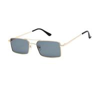 KTUCN Vintage Rectangle Sunglasses Women Metal Glasses Steampunk Lady Shades Mirror UV400,gold grey,BH01