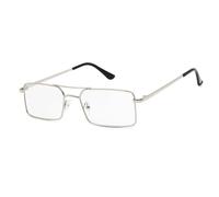 KTUCN Vintage Rectangle Sunglasses Women Metal Glasses Steampunk Lady Shades Mirror UV400,Silver Clear,BH01