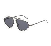 KTUCN Vintage Steampunk Polygon Sunglasses Men 2025 Metal Frame Steampunk Shades Double Beam Trendy Eyewear For Women,C1GunBlackGray,HFA,001