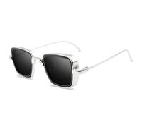 KTUCN Vintage Steampunk Sunglasses Men Women Colorful Sun Glasses Male Female Summer Styles Metal Mirror Shades,Silver Grey,BH01