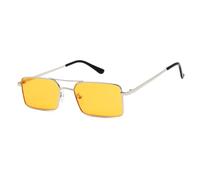 KTUCN Vintage Steampunk Sunglasses Rectangle Women Metal Bridge Glasses Lady Shades Mirror UV400,silver orange,BH01