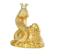 KTUXZCI Enigmatic Snake Piggy Bank Exceptional Storage Solutions Beautiful Organizing Kit Home Office Spaces Offices Ceramic Statue Figurine Home Office, Golden, 17x14x20cm