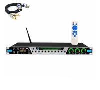 KTV Digital Pre-Stage Effector, Anti-howling Audio Processor, USB/MP3/Bluetooth/Optical Input, With Remote Control, For Karaoke, Performance, Wedd(B)