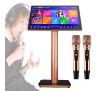 KTV Karaoke Machine - Karaoke Equipment with 2 Reverb Wireless Microphone, 19.5 Inch Touch Screen Karaoke Player for Home Party, Adjustable Music Mode,Black-3TB