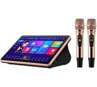 KTV Karaoke System, 18.5 inch Capacitive Touch Screen Karaoke Machine with Wireless Microphone, 20+ Languages, App Control, for Home Party Meeting Wedding
