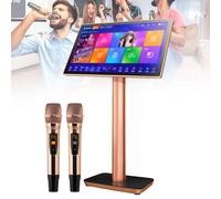 KTV Karaoke System, 19.5/22 Inch Capacitive Touch Screen, 4K Output, 27 Languages Switching Karaoke Machine, for Girls Boys Home Party Meeting,22inch-4TB
