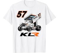 KTVB0A ERSAN Kyle Larson Nascar #57 Finley Farms Vintage T-Shirt White(Medium)