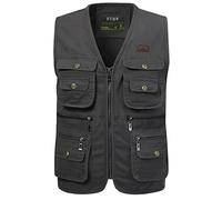KTWOLEN Mens Fishing Waistcoat Multi Pocket Gilet Safari Sleeveless Gillette Jackets Summer Utility Vest Hiking Photography Vests Body Warmers, Green, 3XL