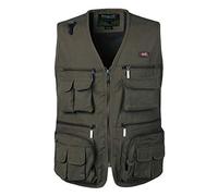KTWOLEN Mens Multi Pocket Jacket Tactical Fishing Gilet Safari Gillette Hunters Vest Body Warmer Fishing Waistcoat Cotton Vest, Green, 3XL
