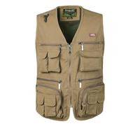 KTWOLEN Mens Multi Pocket Jacket Tactical Fishing Gilet Safari Gillette Hunters Vest Body Warmer Fishing Waistcoat Cotton Vest, Khaki, L