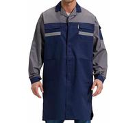 KTWOLEN Mens Warehouse Work Coat Reflective Garage Jacket Dust Engineering Lab Workwear Technician Food Coat, Grey, M