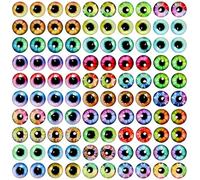 Ktxaby 100Pcs 14mm Glass Dragon Eye Assorted Colors Glass Cabochon Half Round Cat Bird Dragon Fake Monster Eyes for DIY Crochet Animals Polymer Clay Sculptures Jewelry Making Props