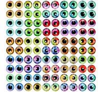 Ktxaby 100Pcs 8mm Glass Dragon Eye,Assorted Colors Glass Cabochon Dome Half Round Cat Bird Dragon Monster Eyes for Crochet Animals Polymer Clay Sculptures Jewelry Making Prop