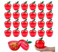 ktxaby 24Pcs Red Apple Containers with lid,Apple Containers Bulk Apple Candy Jar Back to School Teacher Gifts for Appreciation Gifts Snacks Party Favor Decor (9CM)