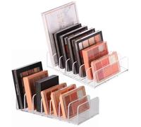 ktxaby 2Pcs Eyeshadow Palette Makeup Organiser,7-Section Divided Cosmetics Make up Storage Organizer Box,Save Space Cosmetic Storage Tray for Bathroom, Dressing Room, Bedroom(Transparent)
