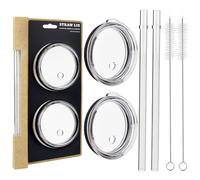 Ktxaby 30oz Tumbler Straw Lid Set for YETI,2 Pcs Replacement Lids with Straw and Cleaning Brush for 26oz Cup,Rambler 30oz Tumbler,35oz Straw Mug Spill Proof Top with Brush