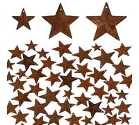 Ktxaby 30Pcs Metal Rusty Barn Star,3 Sizes Antique Primitives Star,Mini Hanging Stars for DIY Craft Vintage Farmhouse Home Wall Decor