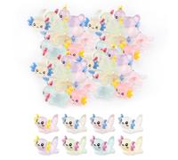 ktxaby 32 PCS Mini Resin Axolotl Figurine Mini Axolotl Resin Charms Glow in The Dark Miniature Figurine Tiny Animal Figurines for DIY Craft Garden Landscape Dollhouse Ornament Potted Decor