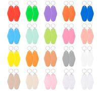 ktxaby 40 PCS Blank Hotel Motel Keychain,Double-Sided Heat Transfer Keychains, Hotel Keychain Blank with Key Rings,for DIY Keychain and Luggage Tag(20Colors)