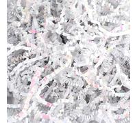 Ktxaby 4oz Shredded Tissue Paper,Crinkle Cut Paper Shred Filler for Gift Wrapping Basket Filling Birthday Wedding Christmas (Diamond White)