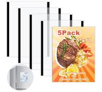 ktxaby 5Pcs 8.5 x 11 in Rigid Magnetic Sign Holders,Black Clear Plastic Paper Holder with Magnet Borders Magnet for Letter Size,Self Adhesive Magnetic Display Frame for Store Posters Door Window