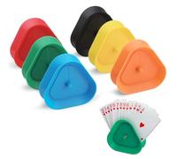 ktxaby 6 Pcs Playing Card Game Holders,6 Colors Game Card Rack,Hands Free Poker Tray,Triangle Standing Card Holder,Holds Up to 15 Poker Cards Hands for Adults,Parties,Classroom Activities