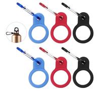 ktxaby 6PCS Silicone Water Bottle Buckle Colorful Bottle Carrying Clip Holder with Carabiner Belt Clip and D-Ring Hook, Portable Water Bottle Clip for Hiking,Camping,Traveling, and Mountain Climbing