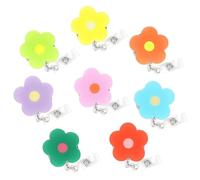 Ktxaby 8Pcs Badge Reels,Retractable Cute Flower Nurse Badge Holder Clips,Reel ID Name Clip Tag for Nursing Nurses Hospital Teacher Lanyards Accessories