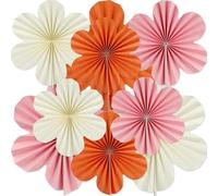 Ktxaby 9Pcs Paper Decorations,Hanging Paper Fans Party Decoration,for Floral Preppy Birthday Wedding Party Backdrop Decor