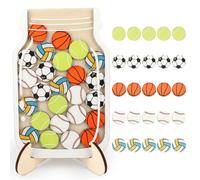 Ktxaby Magnetic Reward Jar,Classroom Jar Reward System with Football,Basketball,Rugby,Baseball,Tennis Reward Charts for Behavior Training