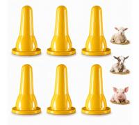 KTXM 6-Pack Yellow Lamb Nips, Soft Silicone Goat Nips, Screw-in Replaceable Nips, Suitable for Baby Bottles, Durable Nursing Nips, Suitable for Orphan Lambs, Sheep and Livestock（Bottle not Included）