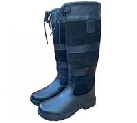 KTY Leather WIDE EXTRA WIDE STANDARD SEMI-WIDE Calf Lake Country Boots - Equestrian Riding Walking Yard Brown Black UK 3-10 (Black, 4, UK Footwear Size System, Adult, Women, Numeric, X-Wide, 4)