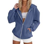 KTYMUDR Womens Zip up Hoodies Plus Size Zip up Jacket Women Oversized Zipped Hoodie Casual Solid Gradient Color Sweatshirts with Pockets Comfotable Hoody Jacket for Sports Going Out and Daily Wear